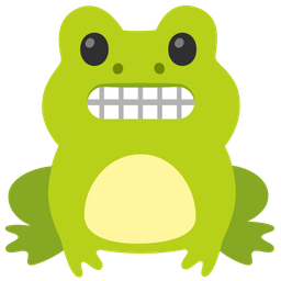 frog and grimacing face