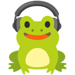 frog and headphone