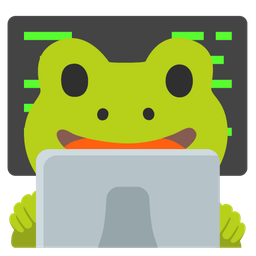 frog and laptop