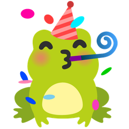 frog and partying face