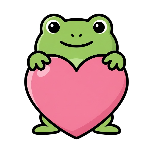 Frog and Pink heart