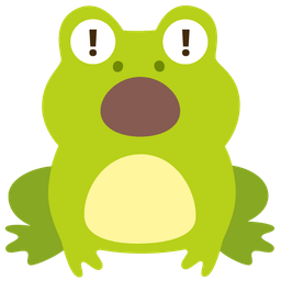 frog and red exclamation mark