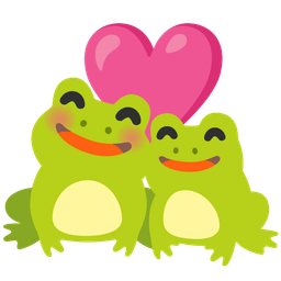 frog and revolving hearts