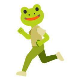 frog and running shoe