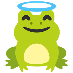 Frog and Smiling face with halo