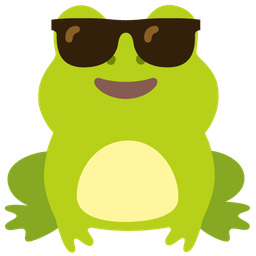 frog and smiling face with sunglasses