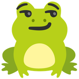 frog and smirking face
