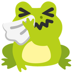 frog and sneezing face