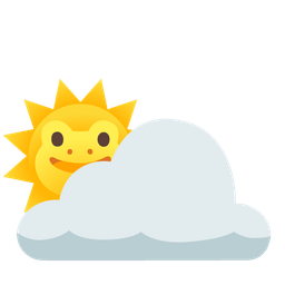 frog and sun behind cloud