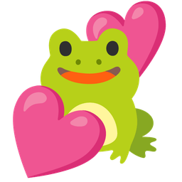 frog and two hearts