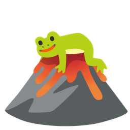 frog and volcano
