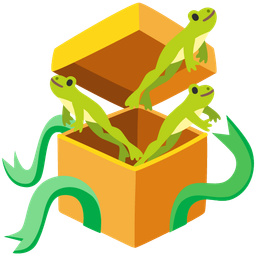 frog and wrapped gift