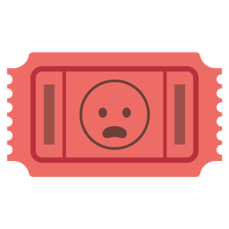 Frowning face with open mouth and Admission tickets
