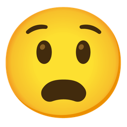 Frowning face with open mouth and Astonished face