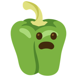 Frowning face with open mouth and Bell pepper