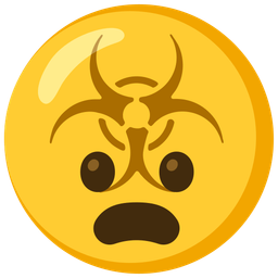 Frowning face with open mouth and Biohazard