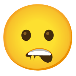 Frowning face with open mouth and Biting lip