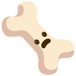 Frowning face with open mouth and Bone