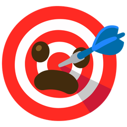 Frowning face with open mouth and Bullseye