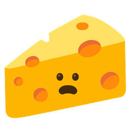 Frowning face with open mouth and Cheese wedge
