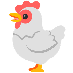 Frowning face with open mouth and Chicken