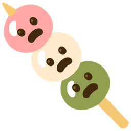 Frowning face with open mouth and Dango