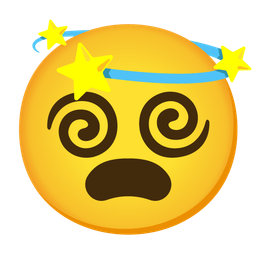 Frowning face with open mouth and Dizzy