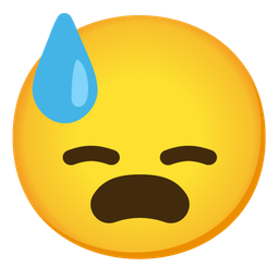 Frowning face with open mouth and Downcast face with sweat