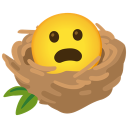 Frowning face with open mouth and Empty nest