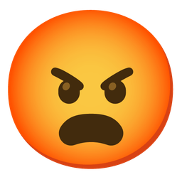 Frowning face with open mouth and Enraged face