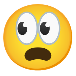 Frowning face with open mouth and Eyes