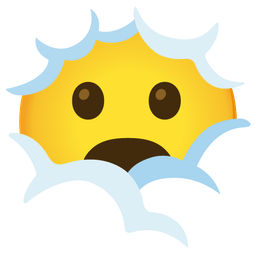 Frowning face with open mouth and Face in clouds