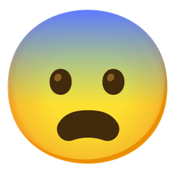 Frowning face with open mouth and Fearful face