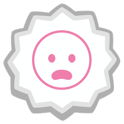 Frowning face with open mouth and Fish cake with swirl