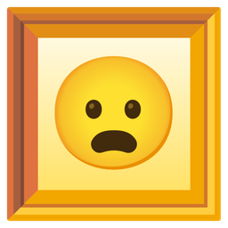 Frowning face with open mouth and Framed picture