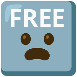 Frowning face with open mouth and FREE button