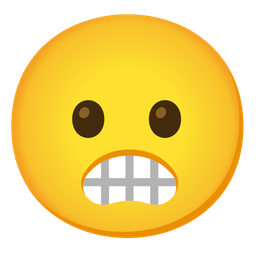 Frowning face with open mouth and Grimacing face