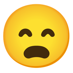 Frowning face with open mouth and Grinning face with smiling eyes