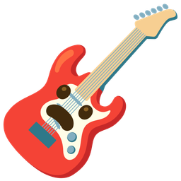 Frowning face with open mouth and Guitar