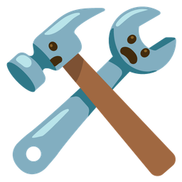 Frowning face with open mouth and Hammer and wrench