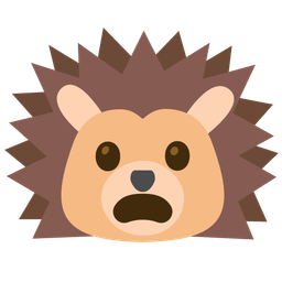 Frowning face with open mouth and Hedgehog