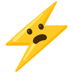 Frowning face with open mouth and High voltage