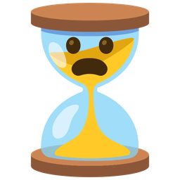 Frowning face with open mouth and Hourglass not done