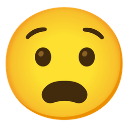 Frowning face with open mouth and Hushed face