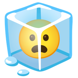 Frowning face with open mouth and Ice