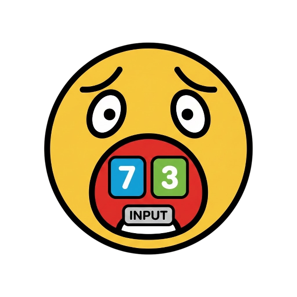Frowning face with open mouth and Input numbers