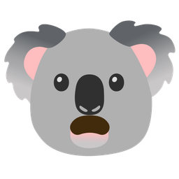 Frowning face with open mouth and Koala