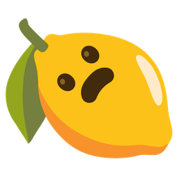 Frowning face with open mouth and Lemon