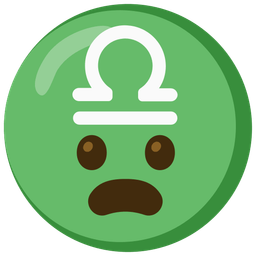 Frowning face with open mouth and Libra