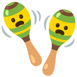 Frowning face with open mouth and Maracas